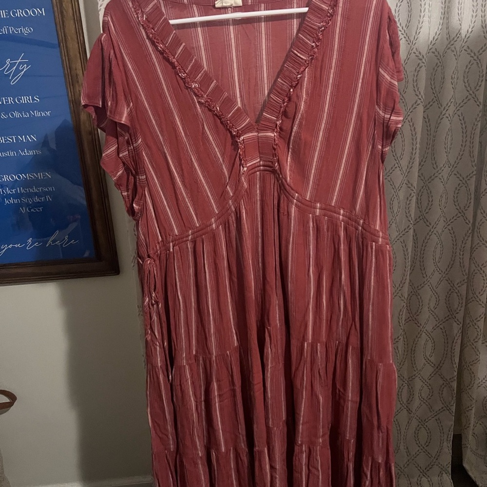 a.n.a Pink Tiered Dress- ties on side